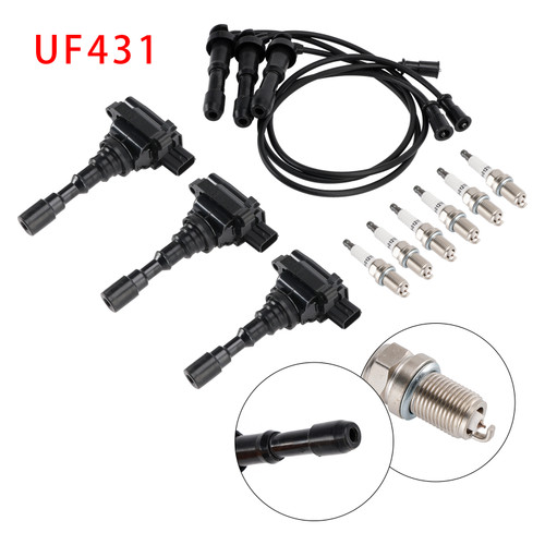 2003-2006 Kia Sorento 3.5L V6 3xIgnition Coil & 6x Spark Plug & 3x Wireset UF431 Generic