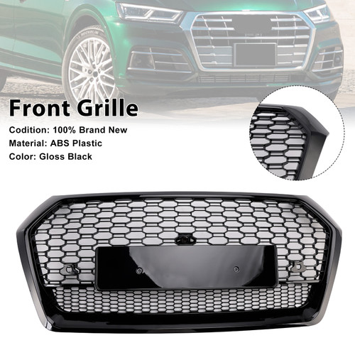 2018-2020 Audi Q5 SQ5 RSQ5 Style Front Honeycomb Mesh Grille Gloss Black Generic