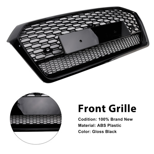 2018-2020 Audi Q5 SQ5 RSQ5 Style Front Honeycomb Mesh Grille Gloss Black Generic