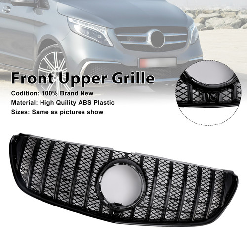 2014-2019 Mercedes Benz V-Class W447 Pre-Facelift Front Upper Grille Black Generic