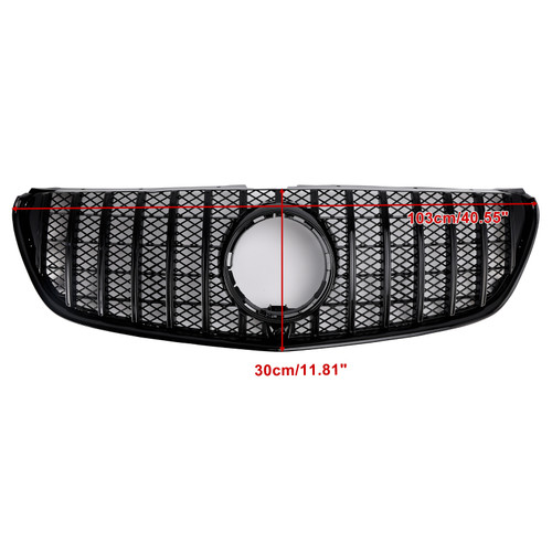 2014-2019 Mercedes Benz V-Class W447 Pre-Facelift Front Upper Grille Black Generic