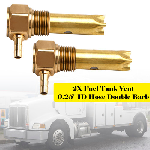 2X 0.25" ID Hose Double Barb Fuel Tank Vent Assy FTA-V-50-02 For Peterbilt