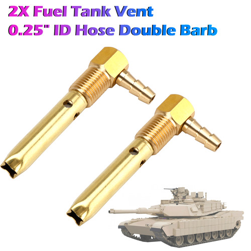 2x 1/4" ID Hose Fuel Tank Vent 1/4"-18NPTF Thread For Both small and large tanks