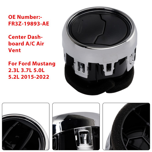 2015-2022 Ford Mustang 2.3L 3.7L 5.0L 5.2L Center Dashboard A/C Air Vent Louvre FR3Z-19893-AE Generic