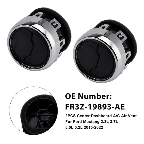 2015-2022 Ford Mustang 2.3L 3.7L 5.0L 5.2L 2X Center Dashboard A/C Air Vent Louvre FR3Z-19893-AE Generic