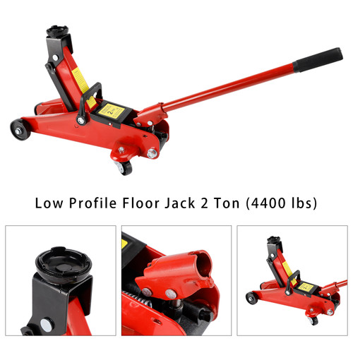 Low Profile Floor Jack 2 Ton (4400 lbs), Heavy Duty Iron Hydraulic Racing Floor Jack, Hydraulic Car Jack 5.31"-12.8" Height Lifting Range
