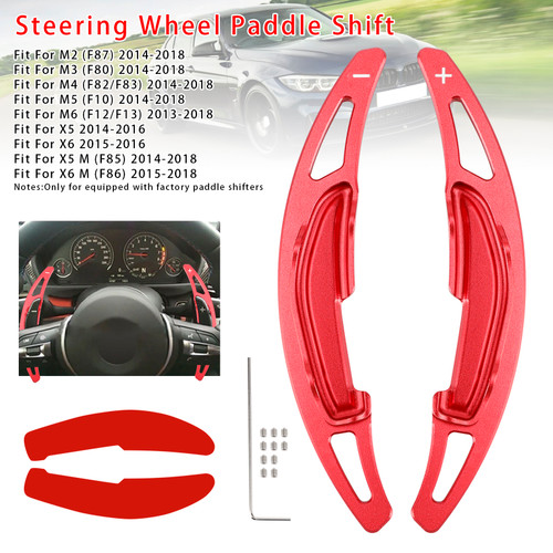 2014-2018 BMW X5 X6 X5M X6M Steering Wheel Paddle Shifter Extension Aluminium Red Generic