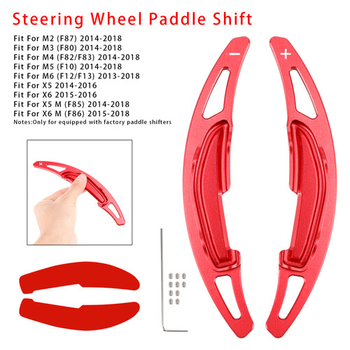 2014-2018 BMW X5 X6 X5M X6M Steering Wheel Paddle Shifter Extension Aluminium Red Generic