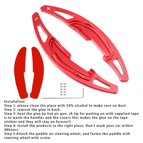 2014-2018 BMW X5 X6 X5M X6M Steering Wheel Paddle Shifter Extension Aluminium Red Generic