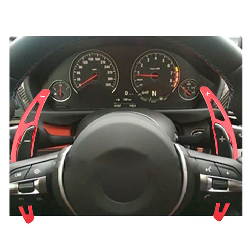 2014-2018 BMW X5 X6 X5M X6M Steering Wheel Paddle Shifter Extension Aluminium Red Generic