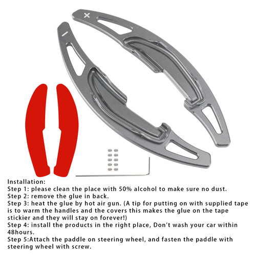 2013-2018 BMW M2 M3 M4 M5 M6 Steering Wheel Paddle Shifter Extension Aluminium Grey Generic