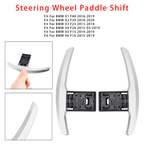 2013-2020 BMW X1-X6 Paddle Shifter Extension Aluminium Silver Generic