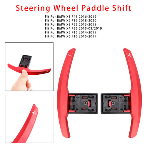 2013-2020 BMW X1-X6 Paddle Shifter Extension Aluminium Red Generic