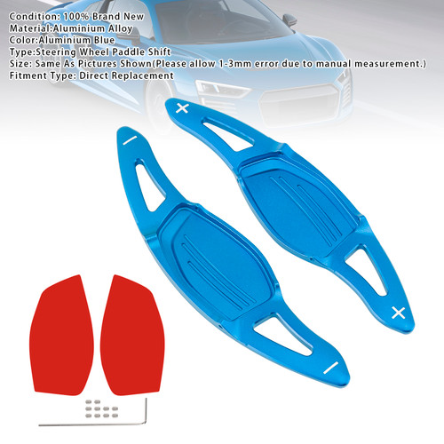 2016-2022 Audi R8 RS3 RS4 RS5 Steering Wheel Paddle Shifter Extension Aluminium Blue Generic