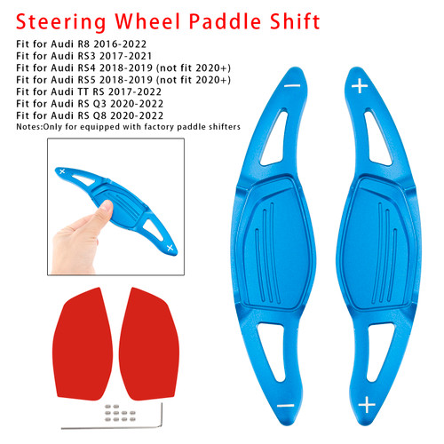 2017-2022 Audi TT RS Q3 Q8 Steering Wheel Paddle Shifter Extension Aluminium Blue Generic