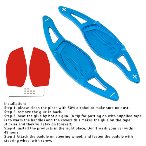 2017-2022 Audi TT RS Q3 Q8 Steering Wheel Paddle Shifter Extension Aluminium Blue Generic