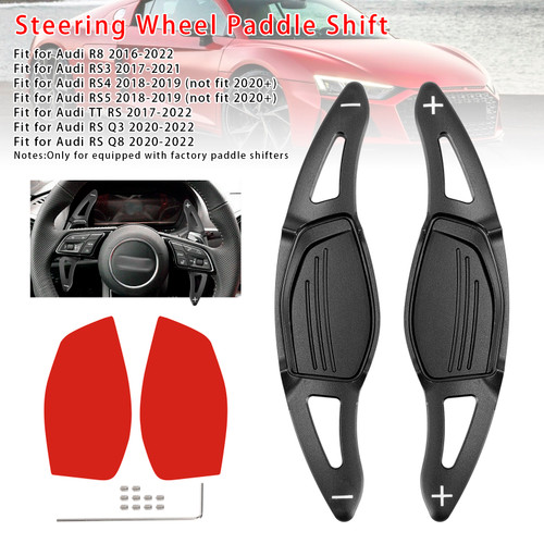 2016-2022 Audi R8 RS3 RS4 RS5 Steering Wheel Paddle Shifter Extension Aluminium Black Generic