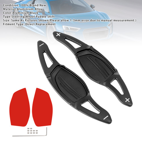 2017-2022 Audi TT RS Q3 Q8 Steering Wheel Paddle Shifter Extension Aluminium Black Generic