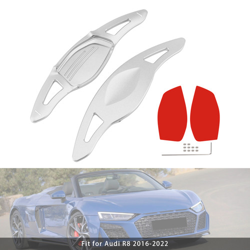 2016-2022 Audi R8 RS3 RS4 RS5 Steering Wheel Paddle Shifter Extension Aluminium Silver Generic
