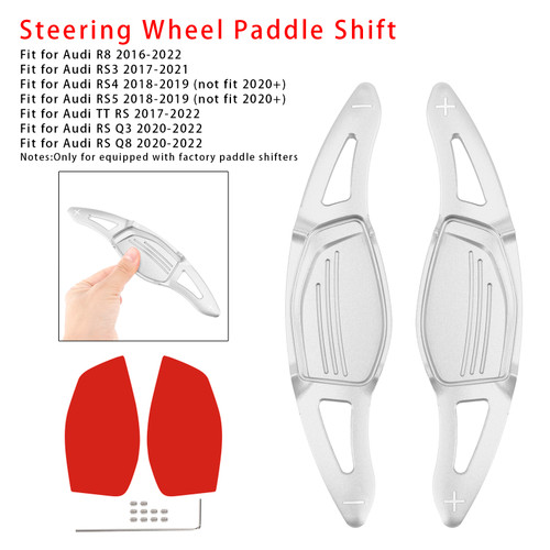 2017-2022 Audi TT RS Q3 Q8 Steering Wheel Paddle Shifter Extension Aluminium Silver Generic