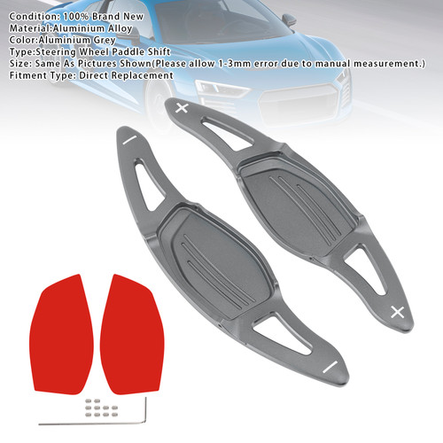 2017-2022 Audi TT RS Q3 Q8 Steering Wheel Paddle Shifter Extension Aluminium Gray Generic