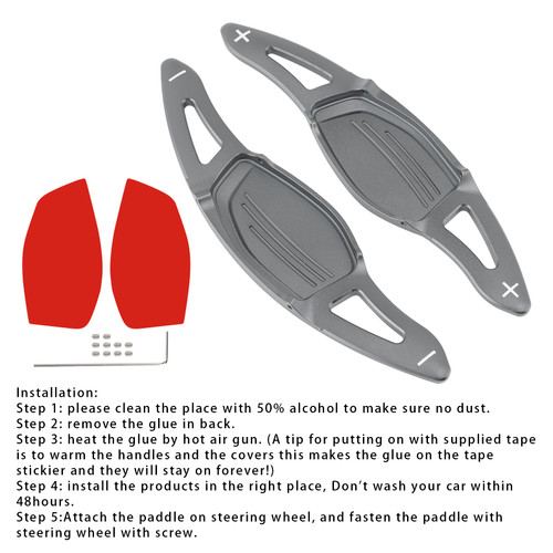 2017-2022 Audi TT RS Q3 Q8 Steering Wheel Paddle Shifter Extension Aluminium Gray Generic