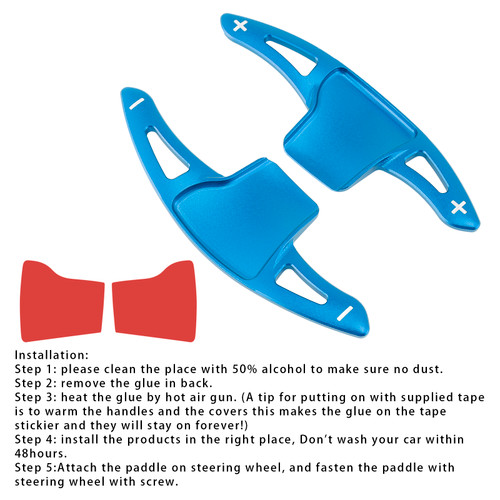 2013-2019 Ford Explorer Steering Wheel Paddle Shifter Extension Aluminium Blue Generic