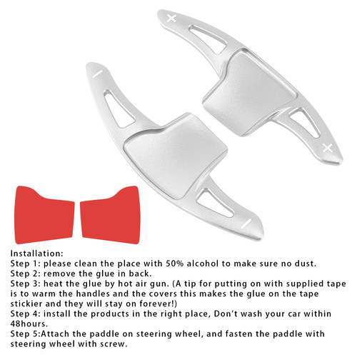 2013-2019 Ford Explorer Steering Wheel Paddle Shifter Extension Aluminium Silver Generic