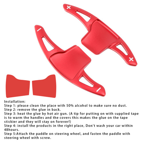 2013-2019 Ford Explorer Steering Wheel Paddle Shifter Extension Aluminium Red Generic