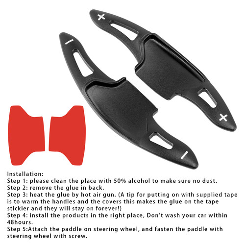 2020-2024 Ford Explorer Steering Wheel Paddle Shifter Extension Aluminium Black Generic