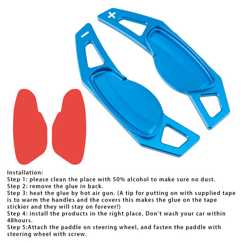 Mercedes Benz Smart Steering Wheel Paddle Shifter Extension Aluminium Blue Generic