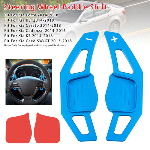 2013-2018 Kia Forte K3 K7 Cerato Cadenza Ceed SW/GT Steering Wheel Paddle Shifter Extension Aluminium Blue Generic