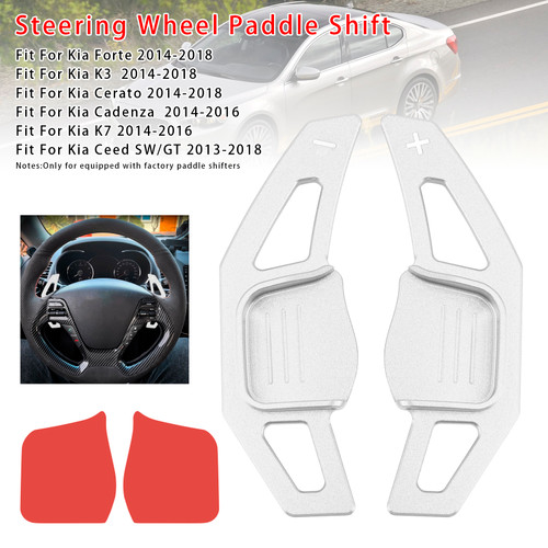 2013-2018 Kia Forte K3 K7 Cerato Cadenza Ceed SW/GT Steering Wheel Paddle Shifter Extension Aluminium Silver Generic