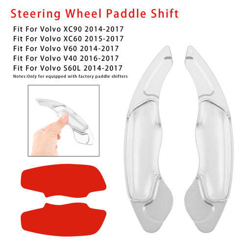 2014-2017 Volvo XC90 XC60 Steering Wheel Paddle Shifter Extension Aluminium Silver Generic