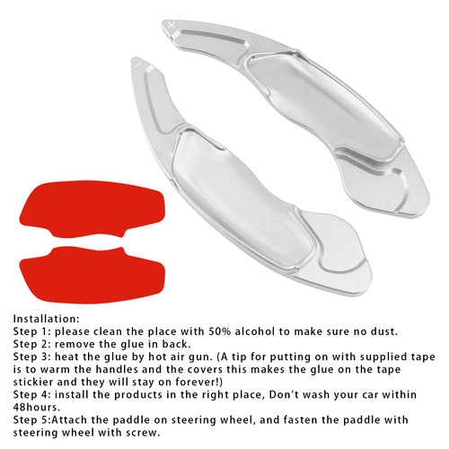 2014-2017 Volvo XC90 XC60 Steering Wheel Paddle Shifter Extension Aluminium Silver Generic