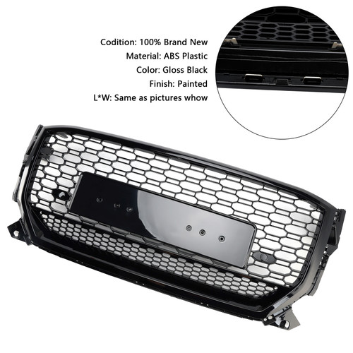 2016-2020 Audi Q2 Pre-Facelift Front Grille Gloss Black Generic
