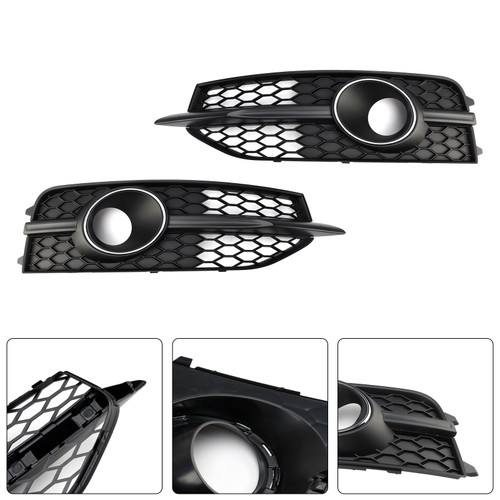 2012-2015 Audi A7 S-Line S7 2* Fog Lamp Grille Black Generic