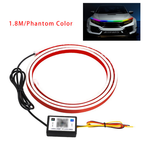 Car Hood LED Daytime Running Light Strip Flexible Dynamic Scan Start Up Multi-Colors change color by APP 1.8M