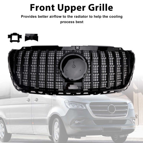 2018-2023 Mercedes Benz Sprinter W907 W910 GTR-Style Front Bumper Grille with Badge A9108852600 Generic