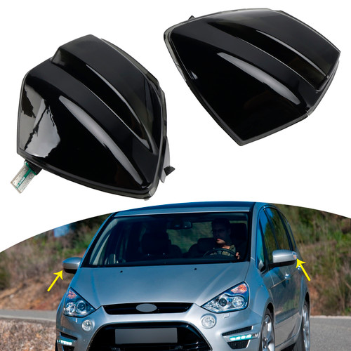 2007-2014 Ford S-Max 2Pcs Dynamic Turn Signal Light Side Mirror Lamp 2057115 2057117 Generic
