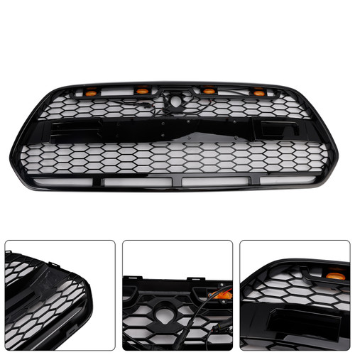 2015-2018 FORD TRANSIT MK8 With Led Light Front Bumper Grille Gloss Black Generic