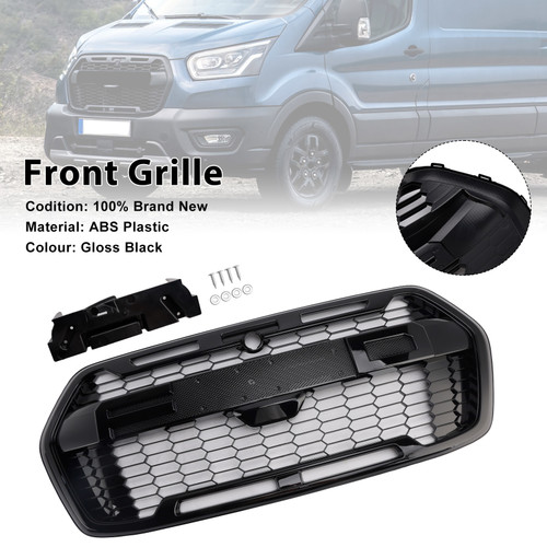 2019 Onwards Ford Transit MK8 Trail Raptor Style Front Bumper Grille With Letters Gloss Black LK31-17B968-AA5YZ9 Generic