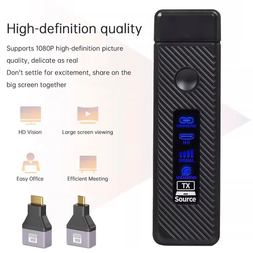 HDMI Wireless Screen Projector 1080P 50M Video Transmitter Receiver Micro Mini Black