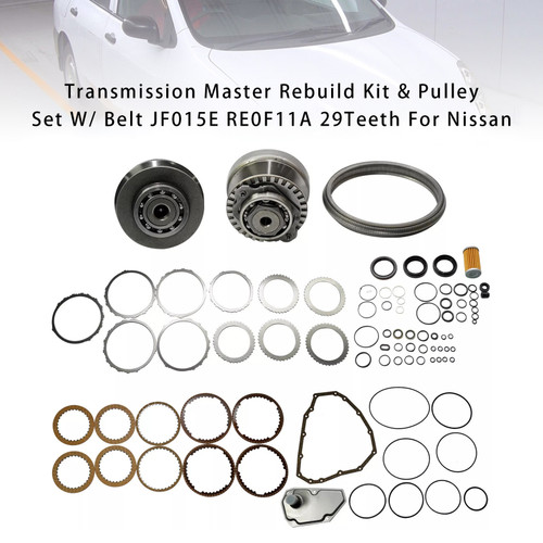 2010-2015 Nissan Transmission Master Rebuild Kit & Pulley Set W/ Belt JF015E RE0F11A Generic