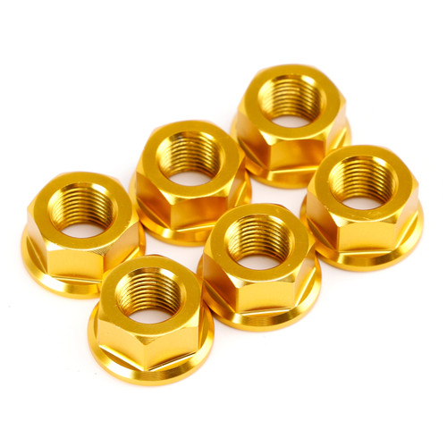 2014-2025 Ducati Desert X Monster 1200 Rear Sprocket Carrrier Flange Nuts Set M10x1.0 Gold Generic