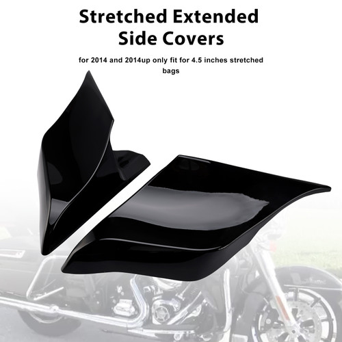 2014-2022 Touring Road Glide King Stretched Extended Side Covers Gloss Black Generic