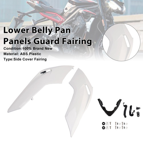2020-2022 Triumph Street Triple 765 R/RS Lower Belly Pan Panels Guard Fairing White Generic