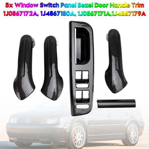 1998-2005 VW Bora 5x Window Switch Panel Bezel Door Handle Trim Set 1J0867172A Generic