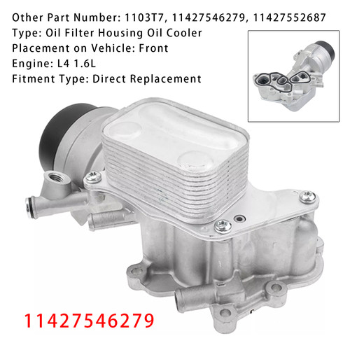 2007-2011 Mini Cooper R55 R56 R57 L4 1.6L Engine Oil Cooler Assembly 11427546279 Generic