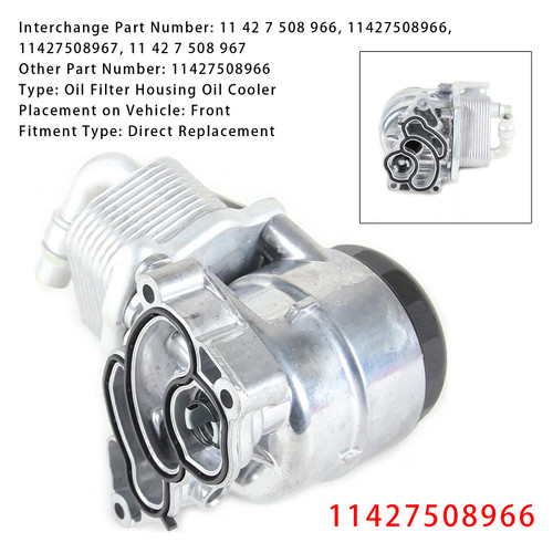 1997-2013 BMW 1 Series 3 Series Engine Oil Cooler Oil Filter Assembly 11427508966 Generic